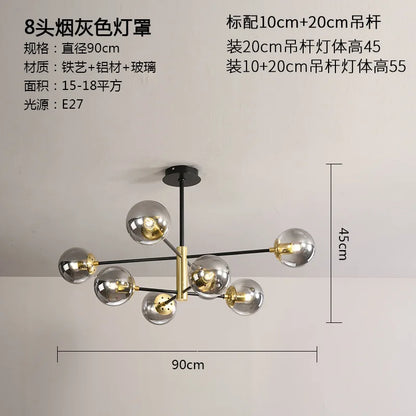 DecorBites™ Glass Ball LED Chandelier - Modern Indoor Lighting Fixtures for Living Room & Bedroom
