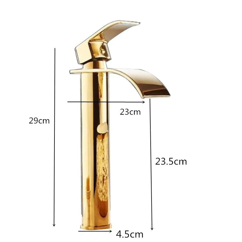 Gold White Waterfall Faucet