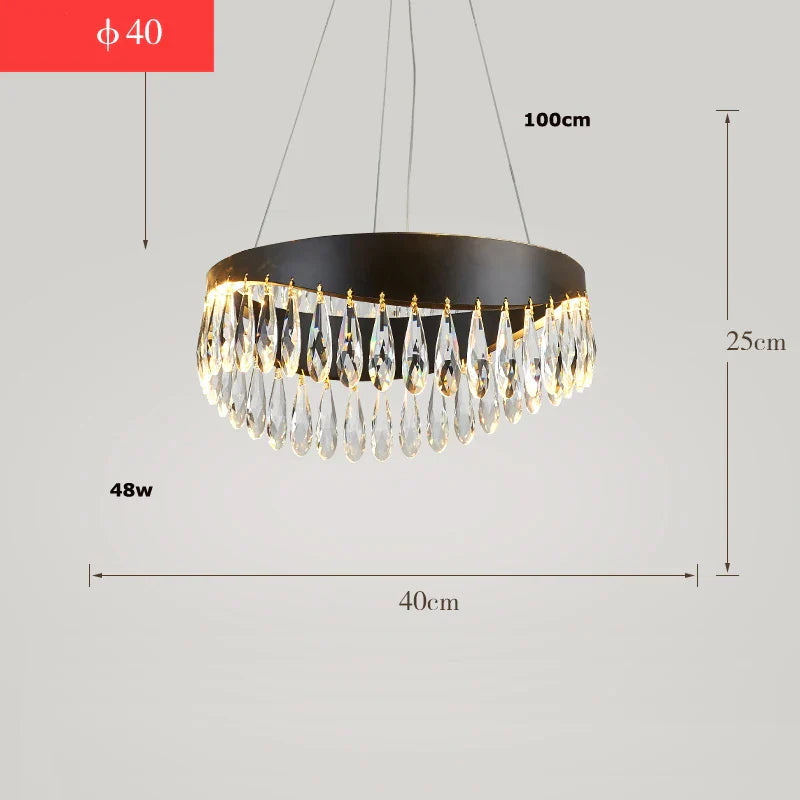 Gold Crystal Dining Chandelier Oval 120cm