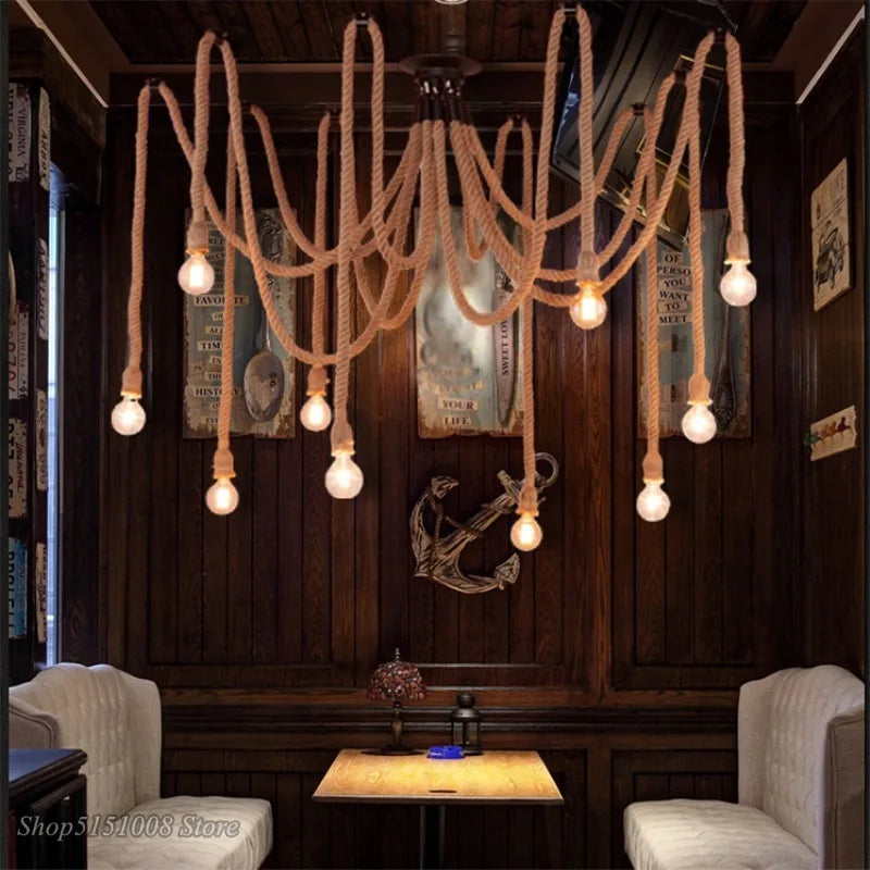 Vintage Rope Spider Chandelier