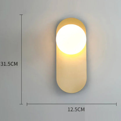 DecorBites™ Glass Gold LED Wall Lamp for Chic Indoor Lighting