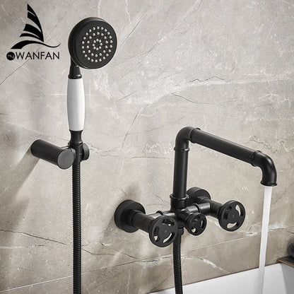 DecorBites™ Gold Bathtub Shower Set with Dual Control Wall Mount
