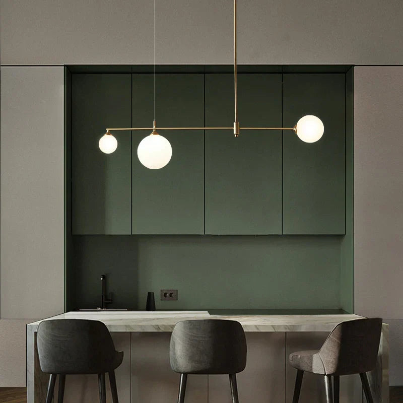 DecorBites™ Gold Copper Glass Ball Chandelier Pendant for Dining Room & Kitchen