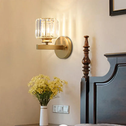DecorBites™ Crystal Glass Wall Sconce for Bedroom & Living Room Lighting