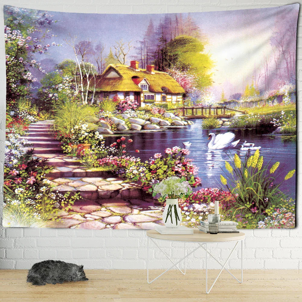 DecorBites™ Forest Tapestry - 3D Printed Polyester Wall Hanging for Bohemian Home Decor