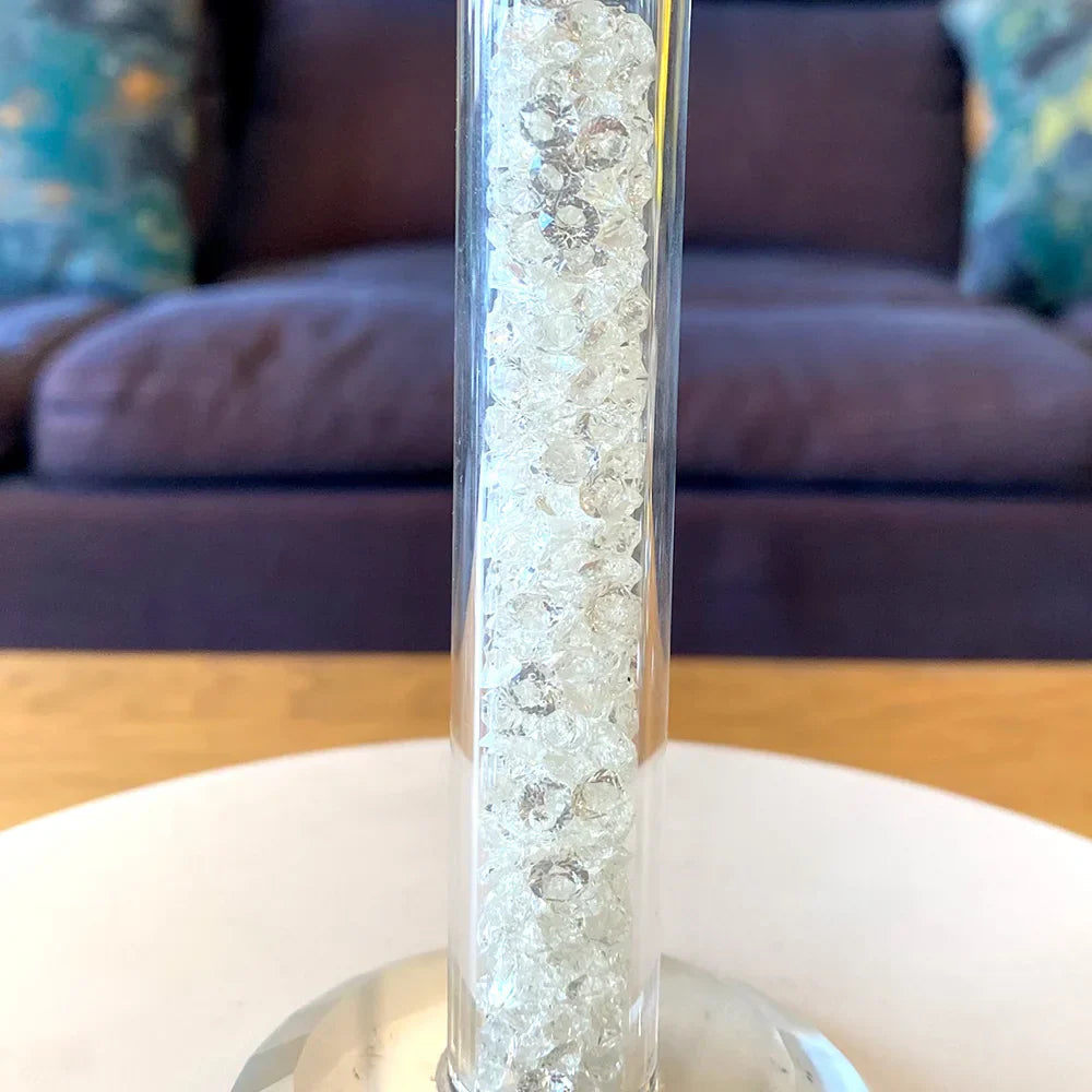 DecorBites™ Crystal Diamond Glass Candle Holder for Home Decor