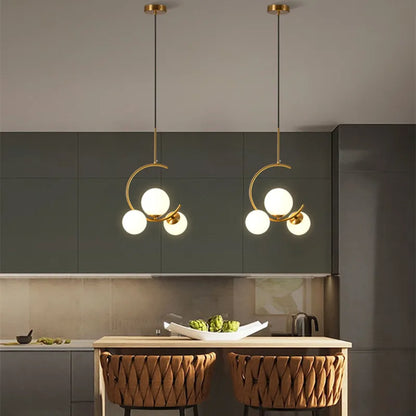 DecorBites™ Gold Glass Ball Chandelier for Living Room Kitchen Bedroom - 220V 110V