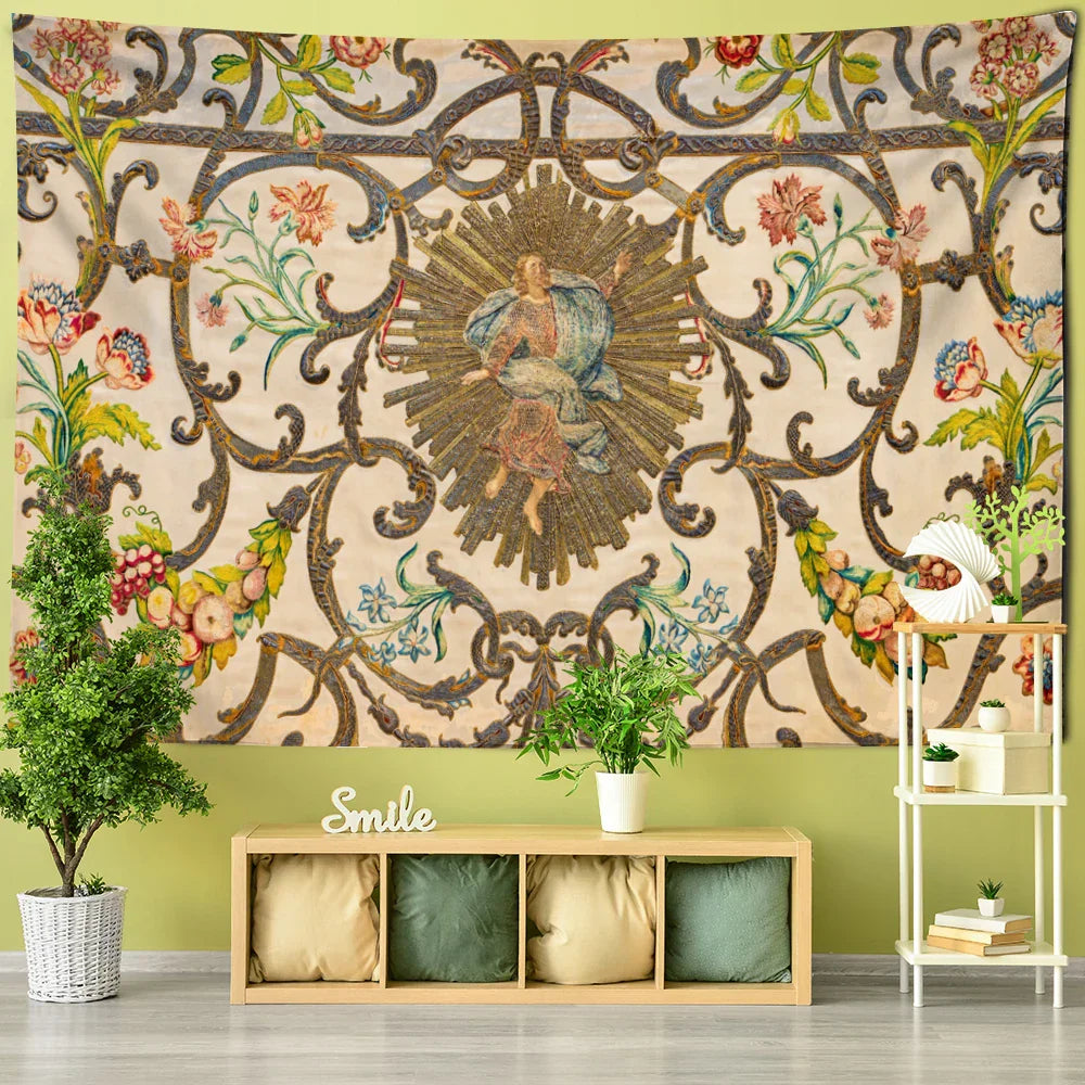 Retro Khaki Wall Tapestry