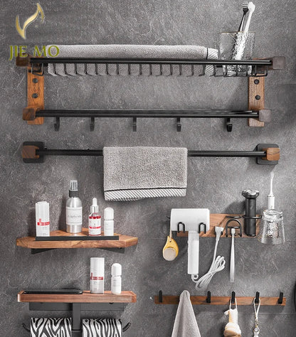 DecorBites™ Bathroom Hardware Set: Pendant Towel Bar, Towel Ring, Paper Holder, Shelf
