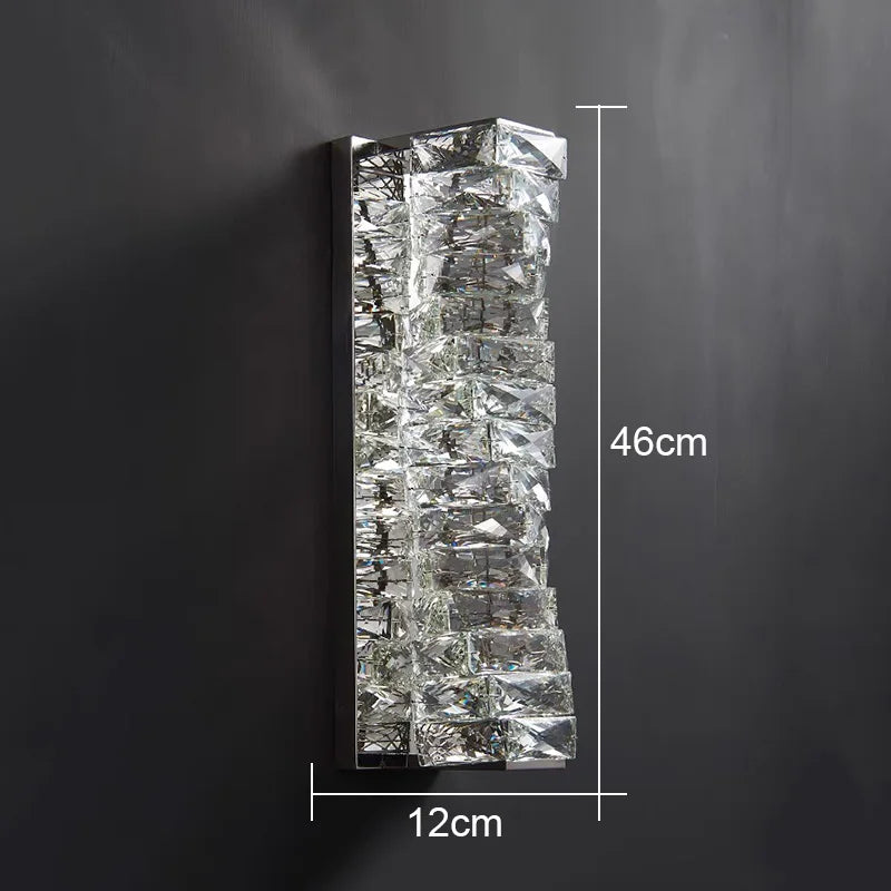 Gold Chrome Crystal Sconce For Living Room 60cm