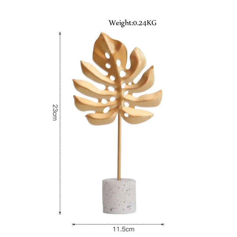 Gold Leaf Marble Sculpture