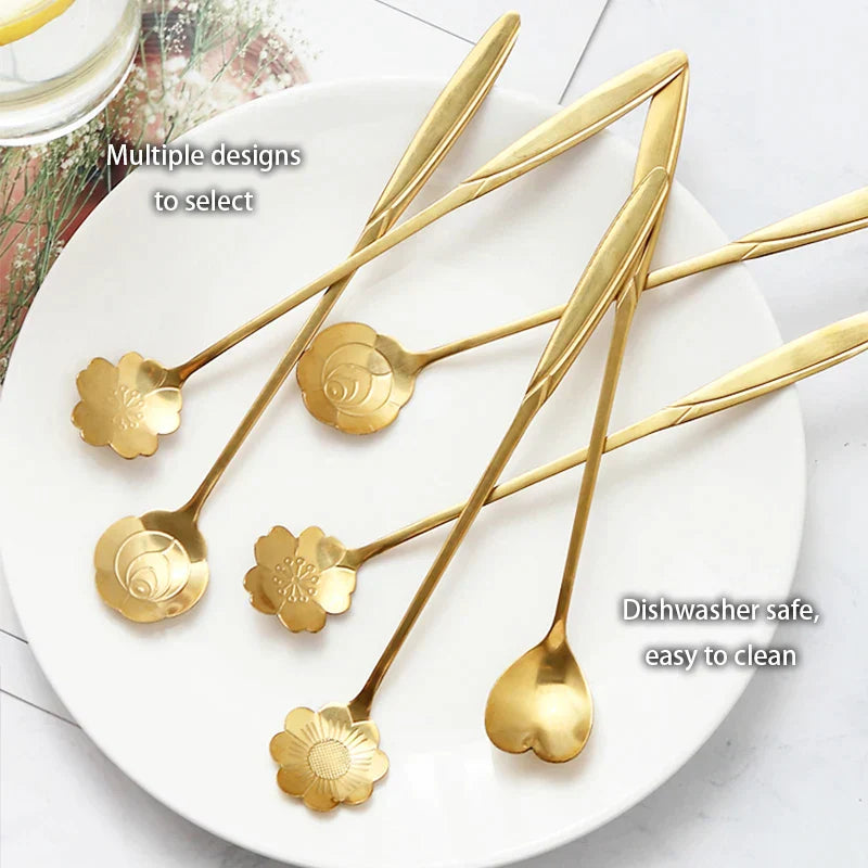 Gold Stainless Teaspoon Set
