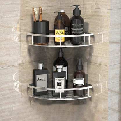 DecorBites™ Bathroom Corner Shelves Suction Cup Storage Rack Shower & Kitchen Organizer