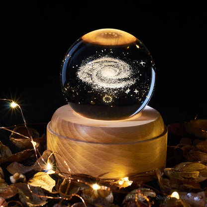DecorBites™ Crystal Ball Night Light USB Music Box Universe Globe 3D Lamp