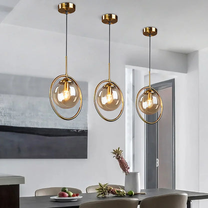 DecorBites™ Glass Ball Pendant Lamps: Modern Lighting for Bar, Restaurant, Bedroom