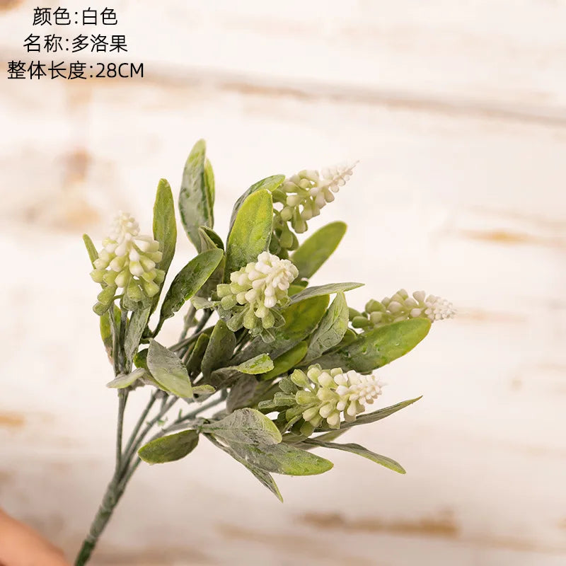 DecorBites™ Doluo Fruit Grass Simulation Flower Wedding Decor Fake Green Plants Bouquet