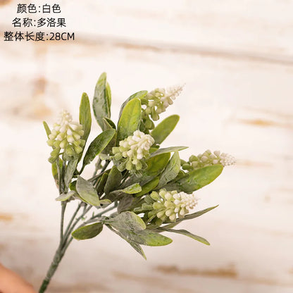 DecorBites™ Doluo Fruit Grass Simulation Flower Wedding Decor Fake Green Plants Bouquet