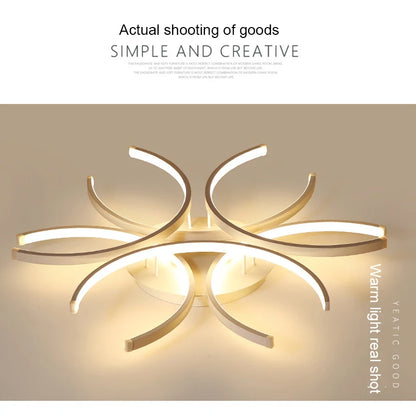 Led Chandelier Lights White Modern Ceiling Lamp Bedroom Circle Attic Living Dining Room Kitchen Interior Light Fixture