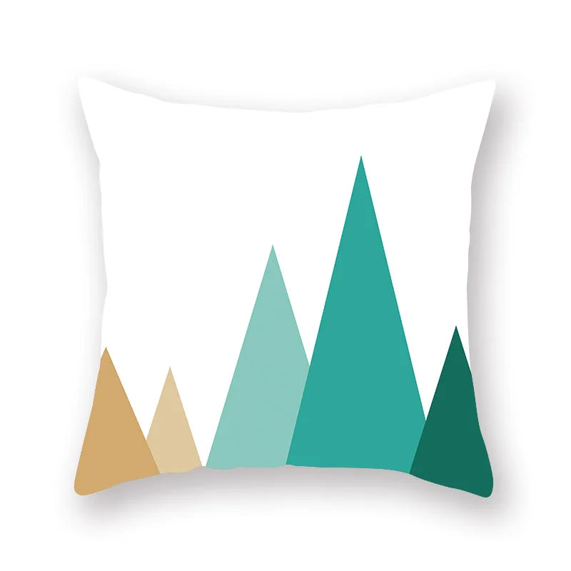 Green Geometric Pillowcase