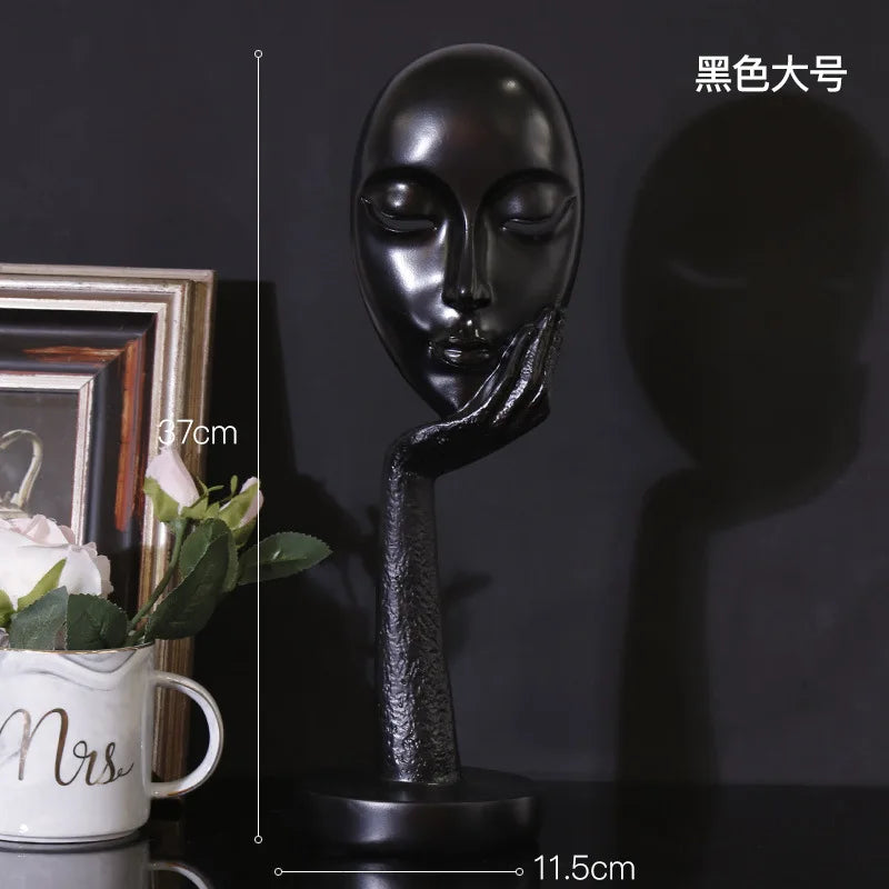 Resin Abstract Face Sculpture