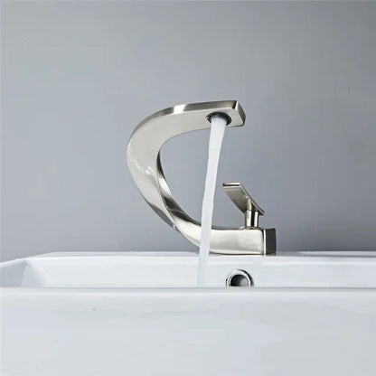 DecorBites™ Gold White Bathroom Basin Faucet Cold Hot Water Mixer Sink Tap