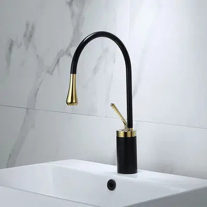 DecorBites™ Gun Grey Brass Basin Faucet Hot Cold Kitchen Sink Water Crane Swivel