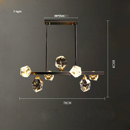 DecorBites™ Crystal Copper Black LED Chandelier for Dinning Room