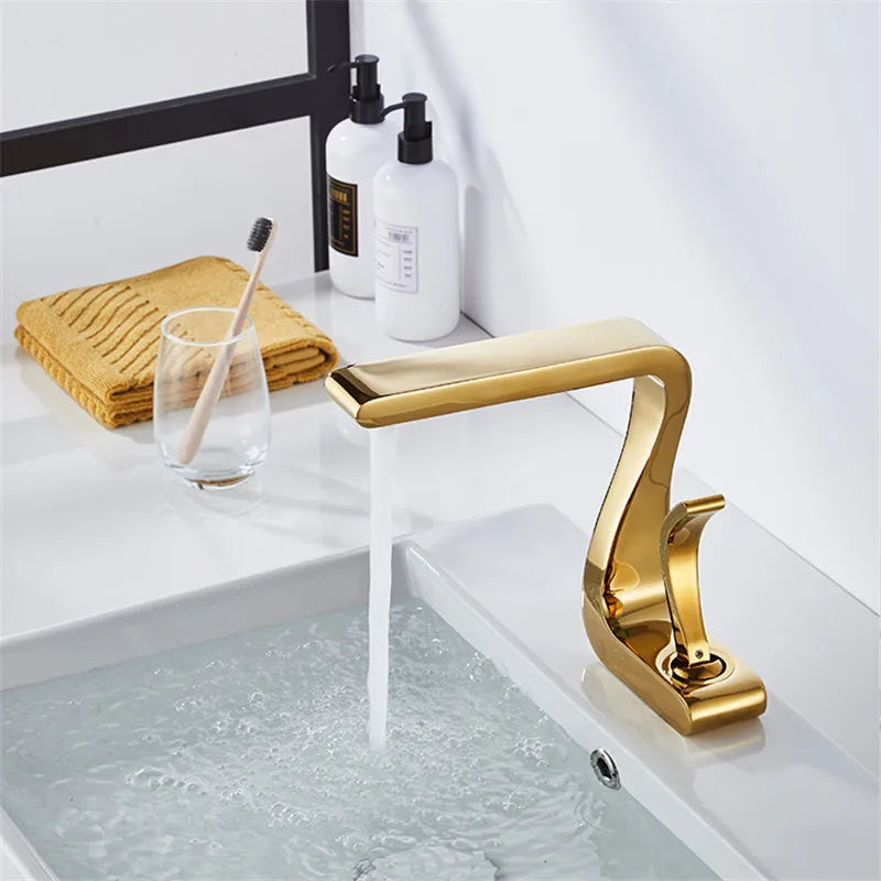 Brass Modern Basin Mixer