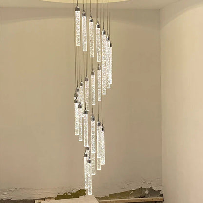 DecorBites™ Golden LED Crystal Chandelier for Living Room Staircase