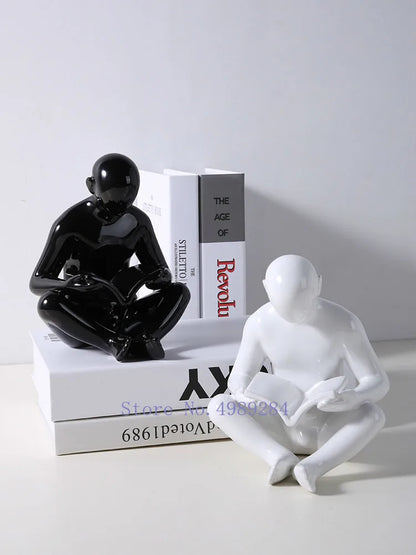 DecorBites™ Creative Ceramics Sculpture for Modern Desktop Bookcase Decor and Home Craft Decoration