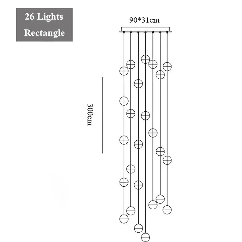 DecorBites™ Crystal LED Chandelier: Modern Luxury Pendant Lights for Staircase, Bedroom, and Living Room