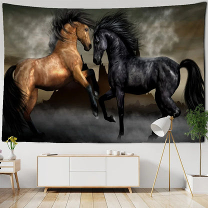 DecorBites™ Galloping Horse Tapestry Wall Hanging Psychedelic Bohemian Hippie Carpet Art