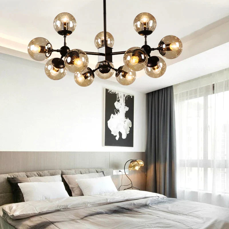 DecorBites™ Glass Ball Pendant Lamp: Modern Industrial Loft Iron Luminaria Light