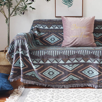 DecorBites™ Knitted Nordic Plaid Blanket - Cozy Home Decor and Sofa Cover