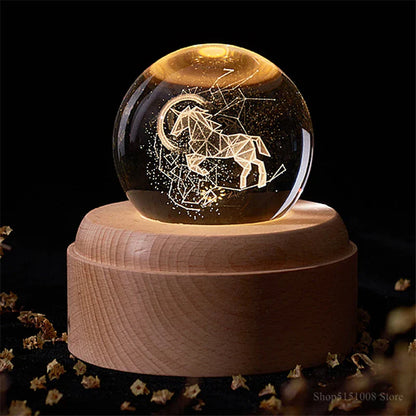 DecorBites™ Crystal Ball Night Light USB Music Box Universe Globe 3D Lamp