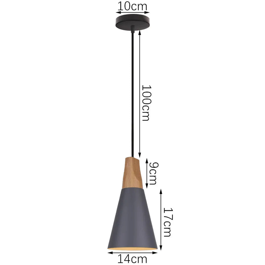 DecorBites™ Industrial Gray Pendant Light with LED for Living Room, Foyer - Modern Luminaire