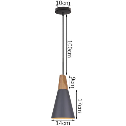 DecorBites™ Industrial Gray Pendant Light with LED for Living Room, Foyer - Modern Luminaire