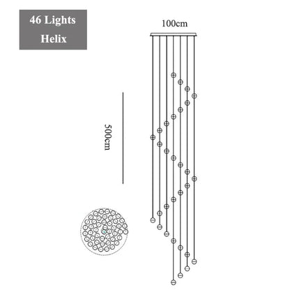 DecorBites™ Crystal LED Chandelier: Modern Luxury Pendant Lights for Staircase, Bedroom, and Living Room