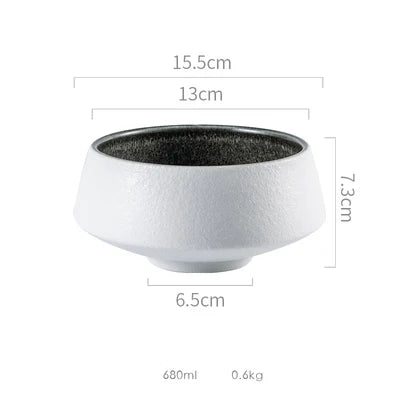 DecorBites™ Ice Cracked Glaze Ceramic Grey Plate and Bowls Set
