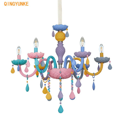 DecorBites™ Crystal Candle Chandelier: Elegant European Design for Bedroom, Restaurant & Children's Room