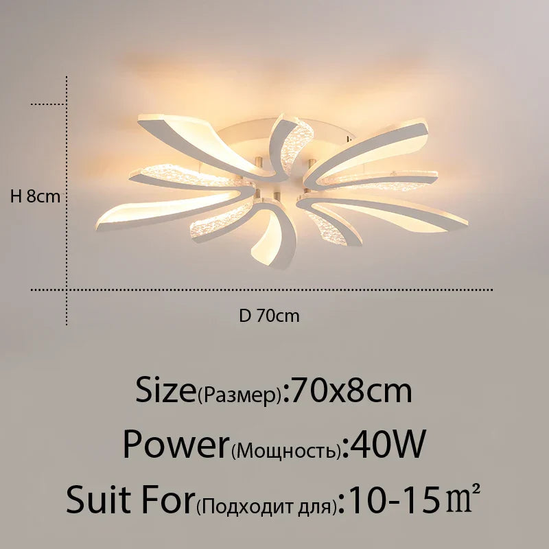 DecorBites™ LED Ceiling Chandelier Lights for Living Room Bedroom Dining Study White Black