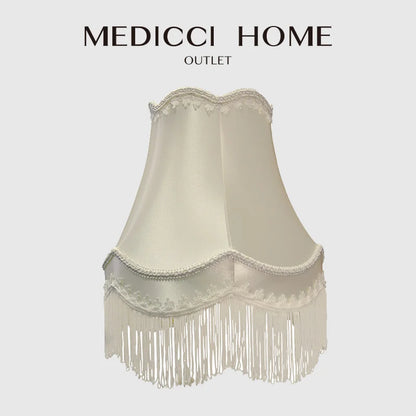 DecorBites™ Fringed Cloth Lampshade European Modern Style Luxury Handmade Bedroom Lobby