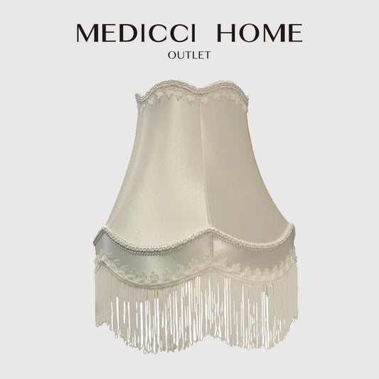 DecorBites™ Fringed Cloth Lampshade European Modern Style Luxury Handmade Bedroom Lobby