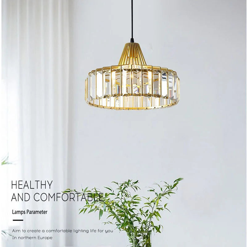 DecorBites™ K9 Crystal Pendant Chandelier Modern Living Room Ceiling Lamp LED Hall Decor