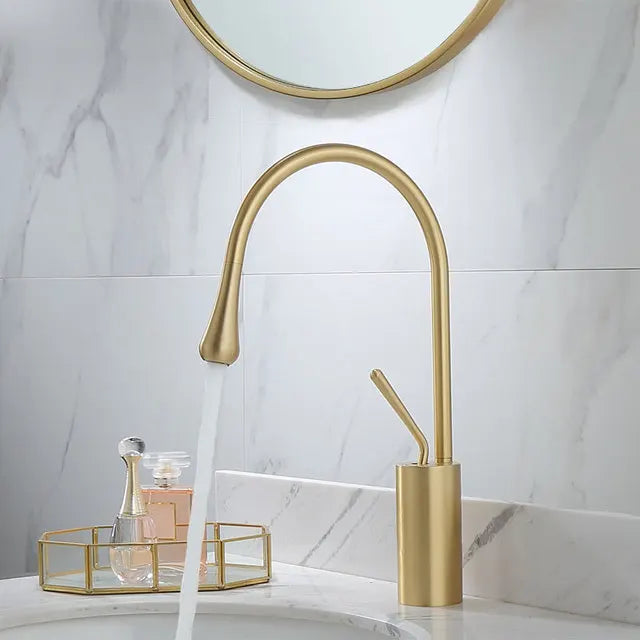 DecorBites™ Gun Grey Brass Basin Faucet Hot Cold Kitchen Sink Water Crane Swivel