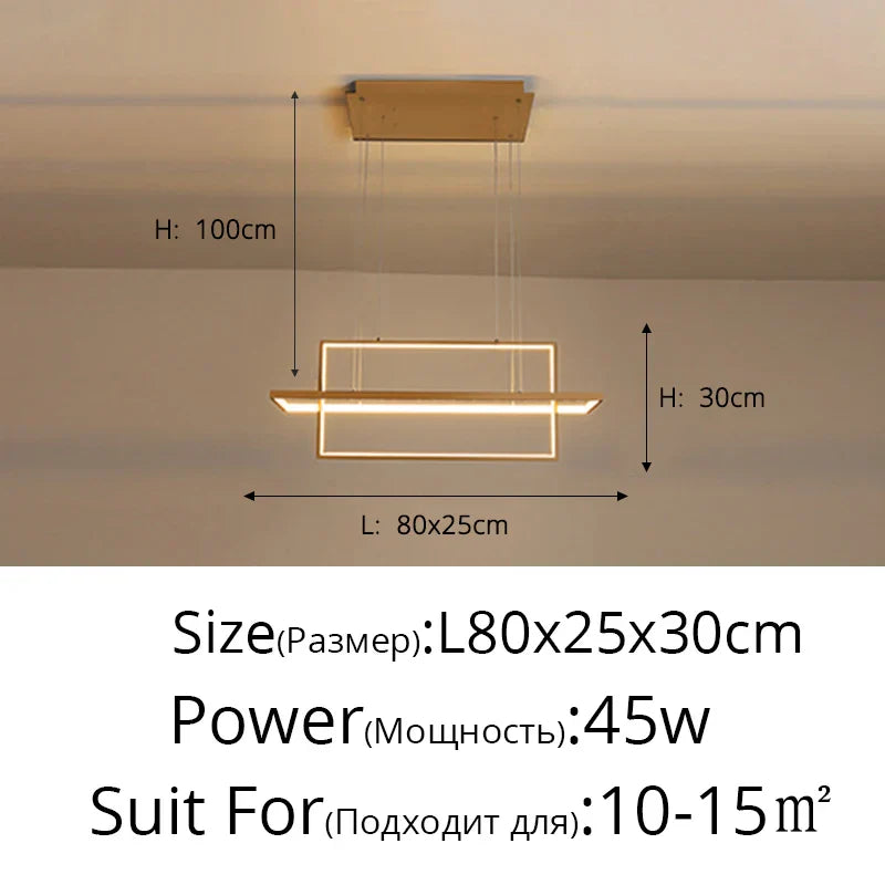 DecorBites™ Geometric Aluminum Pendant Light for Living Bedroom Restaurant Kitchen - Modern Art Luminaire