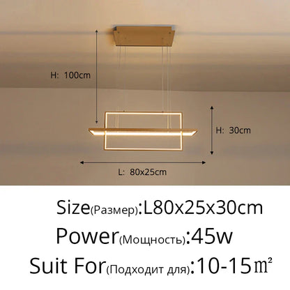 DecorBites™ Geometric Aluminum Pendant Light for Living Bedroom Restaurant Kitchen - Modern Art Luminaire