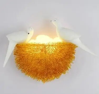 DecorBites™ Bird's Nest LED Wall Lamp with 3D Birds Art - Decorative Novelty Wall Light