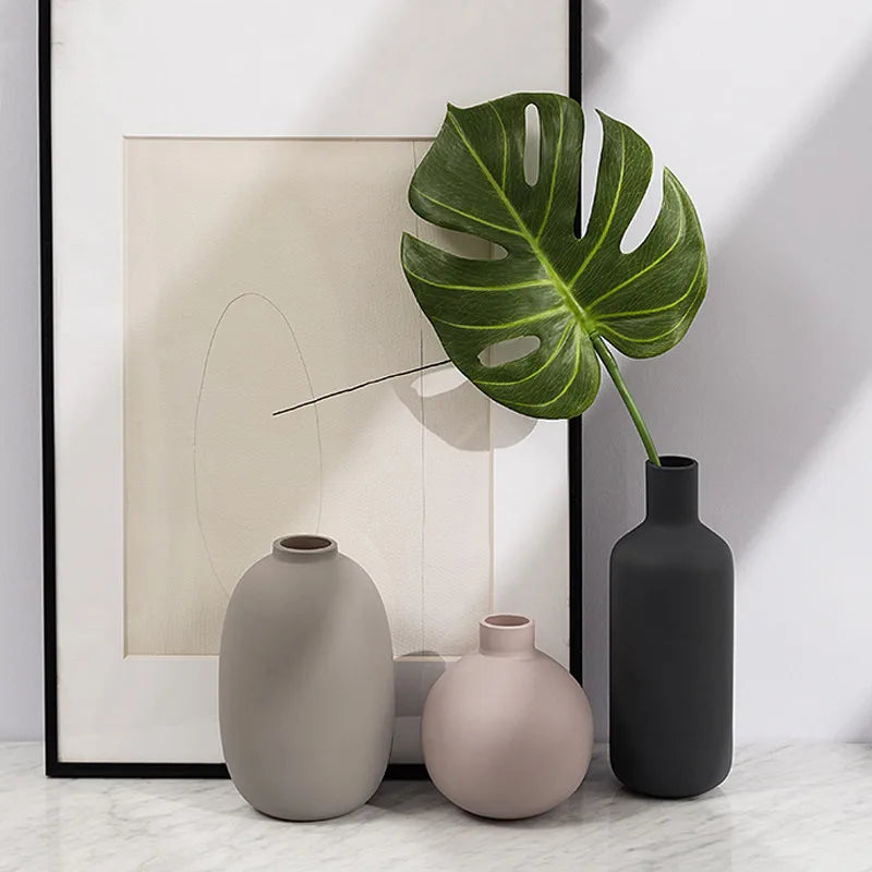 DecorBites™ Geometric Ceramic Vase: Abstract Hydroponics Flower Arrangement Home Decor