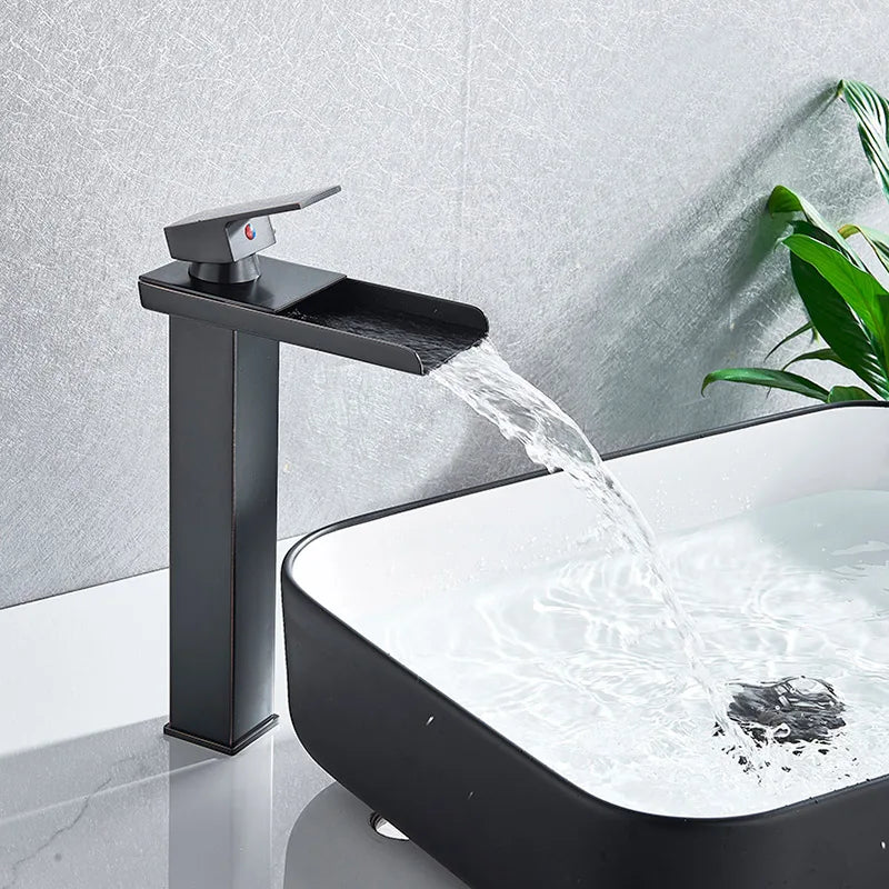 Gold Brass Basin Faucet Sleek Multi-Finish Style